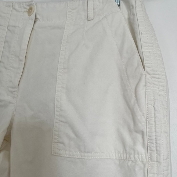 Talbots Slim Cargo White 6 Elastic Back Tapered Leg Cotton Lyocell Utility - Picture 6 of 8